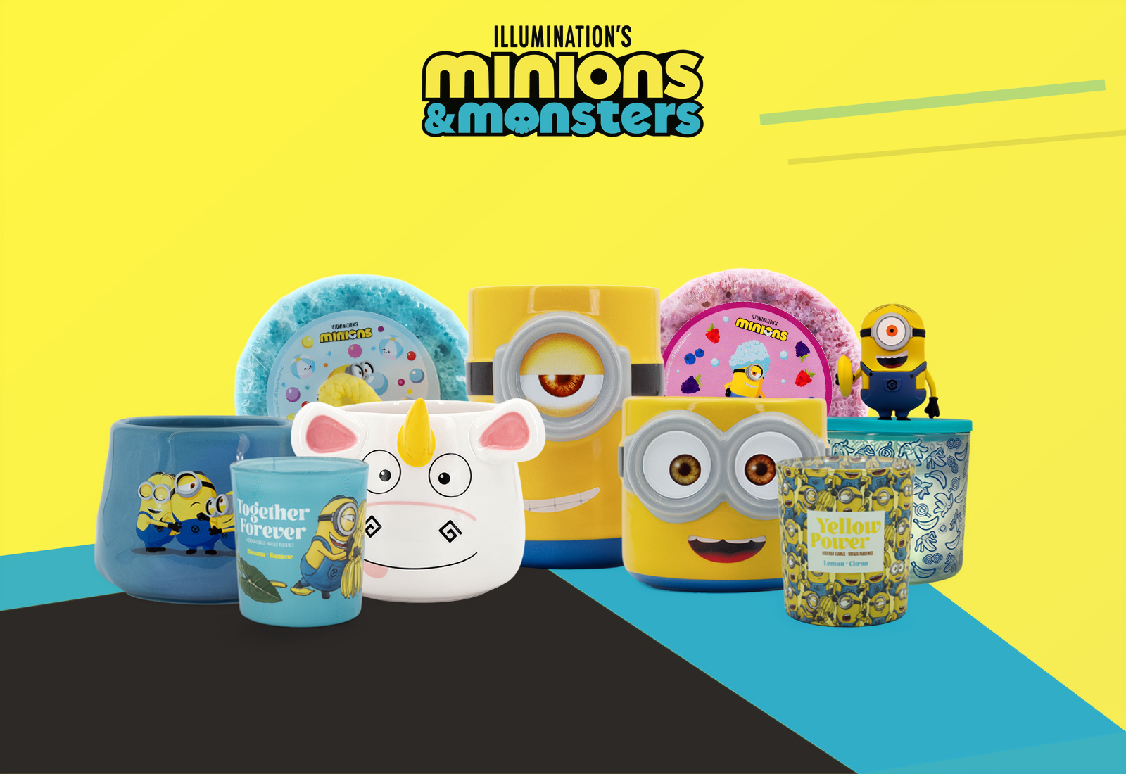 Fan Box mit Minions Duftprodukten und Tassen