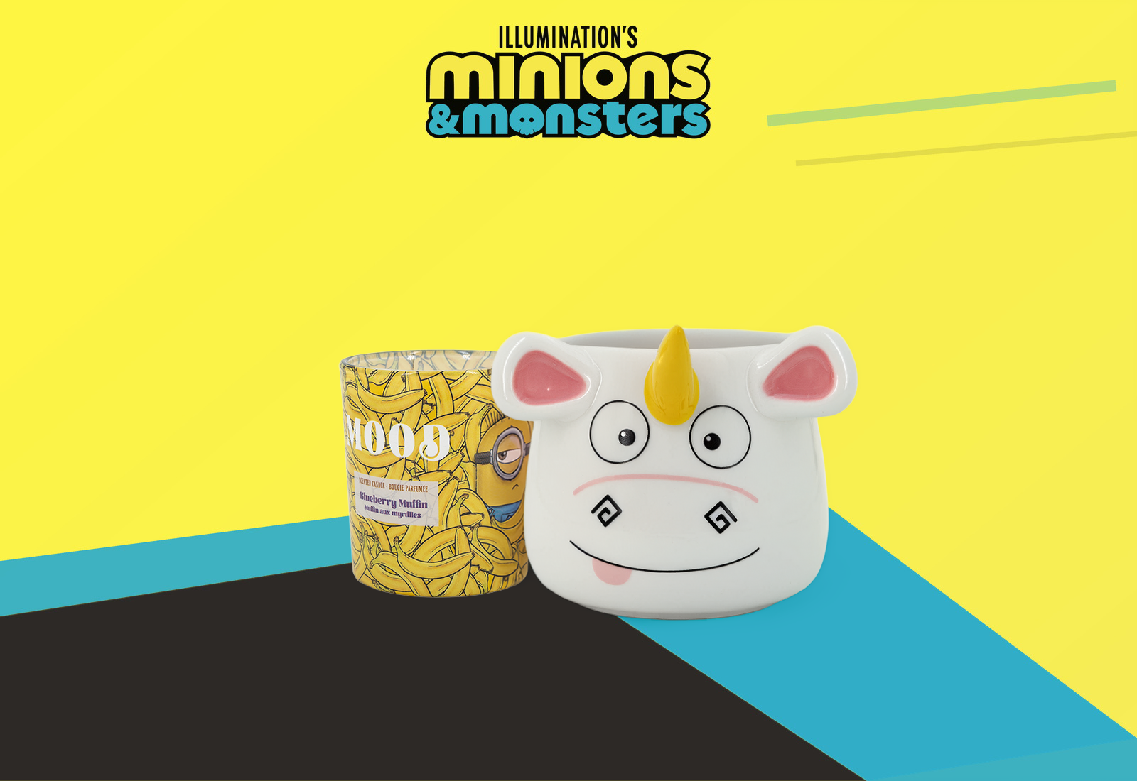 Starter-Set mit Minions Duftkerze und Einhorn-Tasse